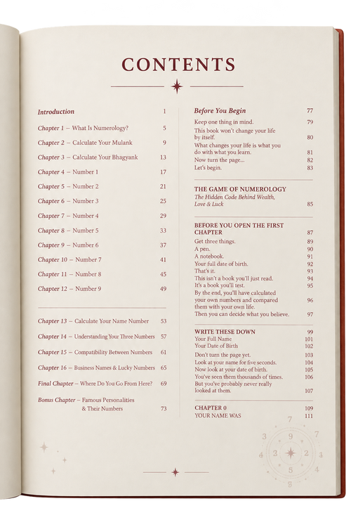 The Game Of Numerology : hidden secret of wealth , love and health | E-Book ( English + HINDI)